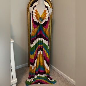 NWT Muse for Boston Proper Multicolor Halter Maxi Dress - size Large